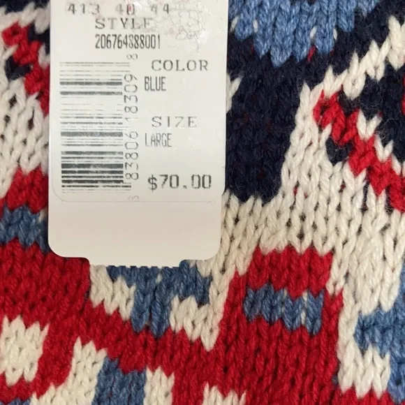 Chaps long sleeve sweater with fair isle like print L - Picture 8 of 14